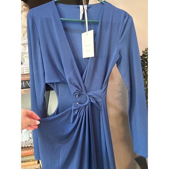 Significant Other Audrey Midi Dress Indigo Womens Size 6 - Picture 7 of 12